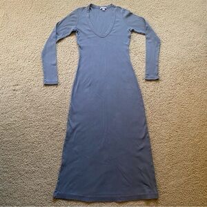 James Perse Long Sleeve Dress in Slate Blue